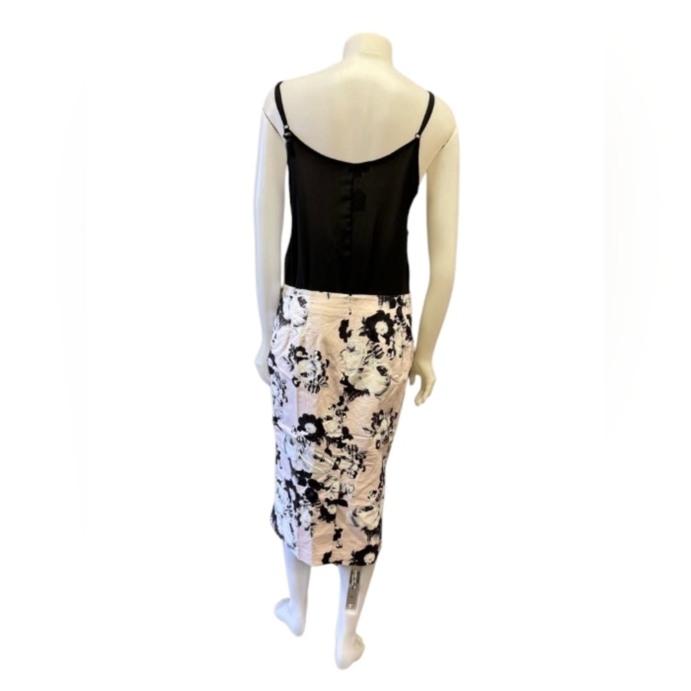 Lord & Taylor EUC Pencil Skirt Midi Floral Pink/White/Black Size 10 - Picture 4 of 10